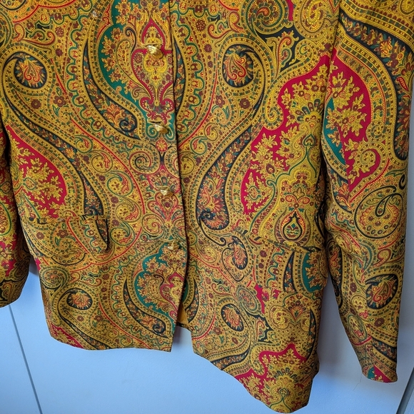 JONES NEW YORK Women Blazer VINTAGE Size 12 100% Silk Made In Korea - Picture 3 of 9